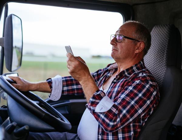 Truck driver texting